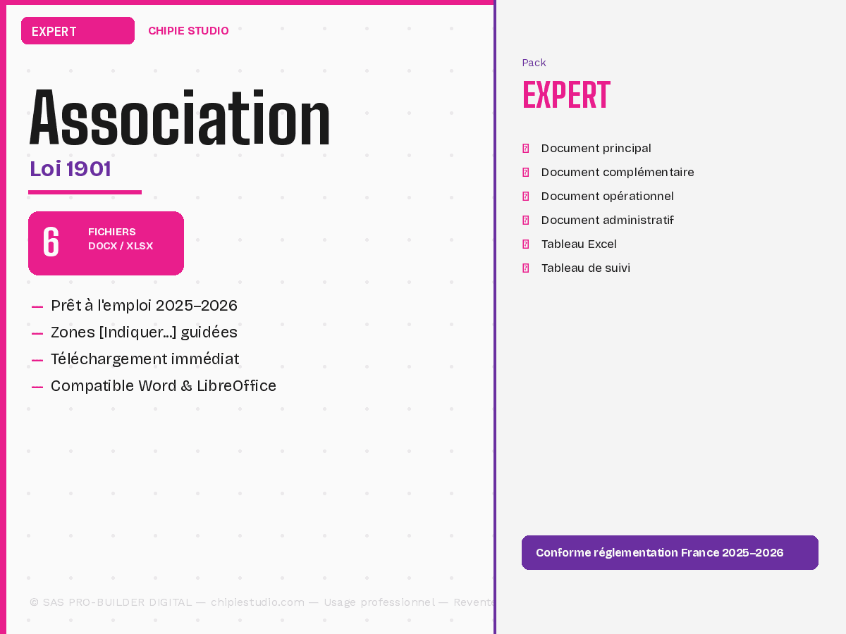 Pack Association loi 1901 — Expert