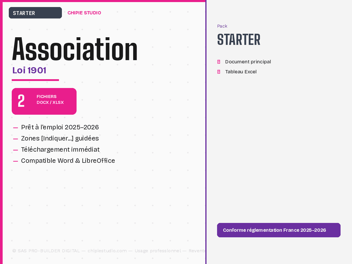 Pack Association loi 1901 — Starter