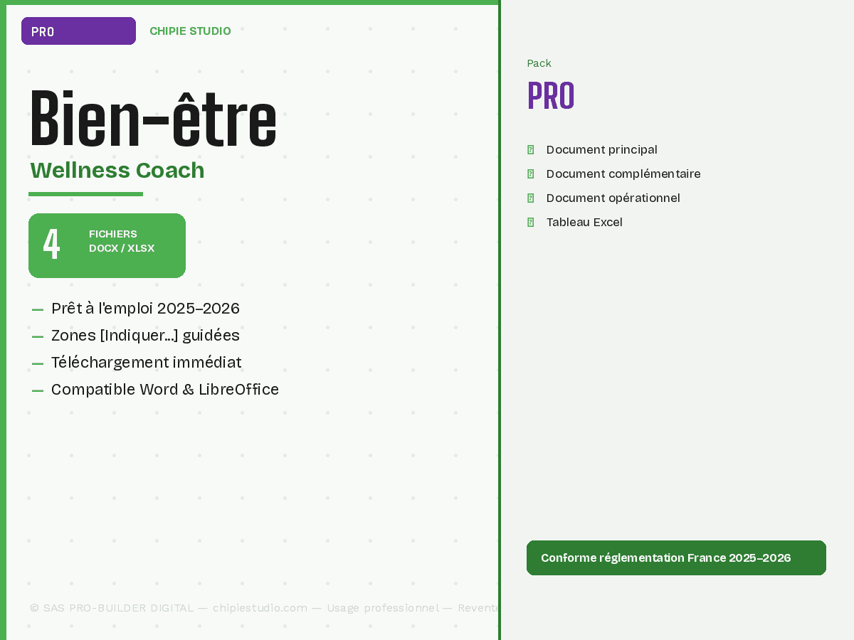 Pack Bien-être & Wellness — Pro