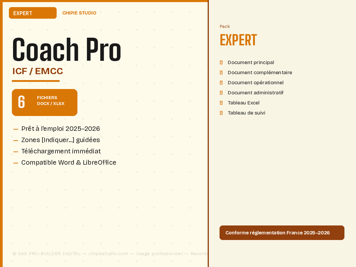 Pack Coach professionnel — Expert