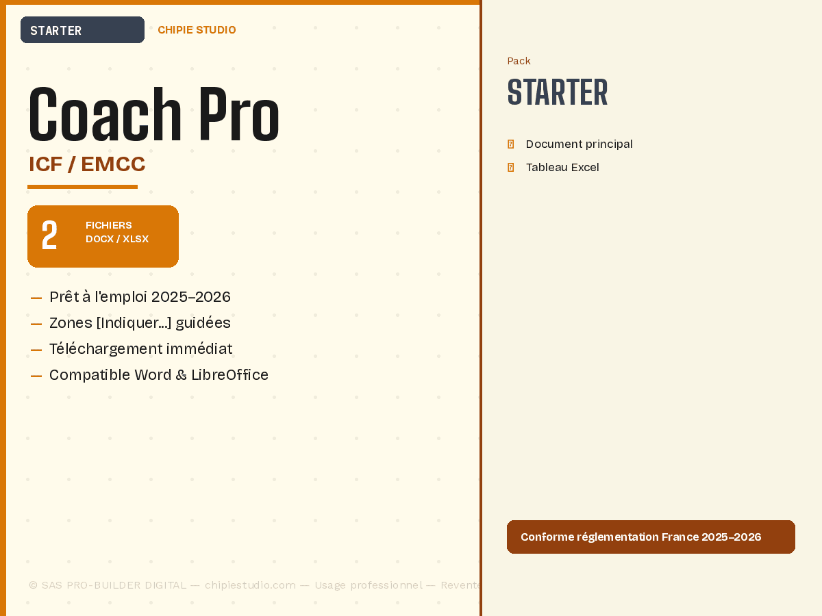Pack Coach professionnel — Starter