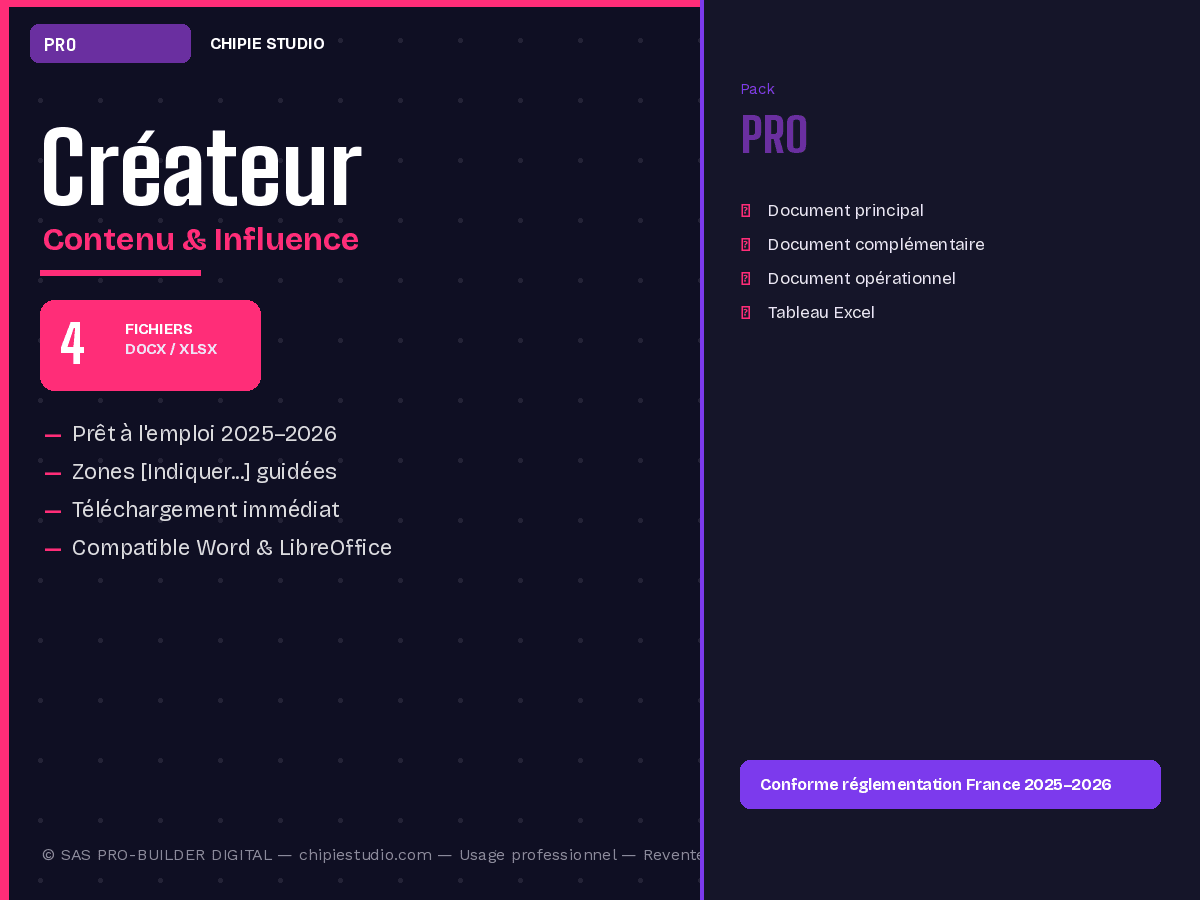 Pack Créateur de contenu — Pro