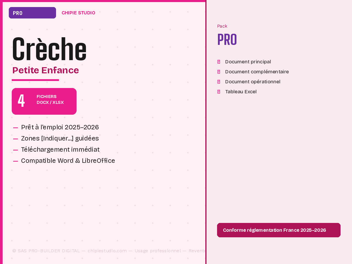 Pack Crèche & Petite enfance — Pro