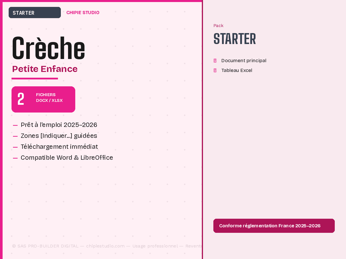 Pack Crèche & Petite enfance — Starter