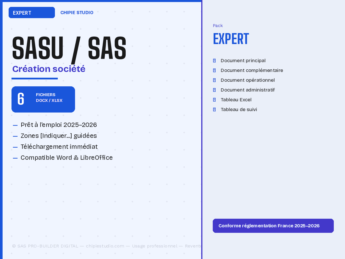 Pack Entrepreneur SASU — Expert
