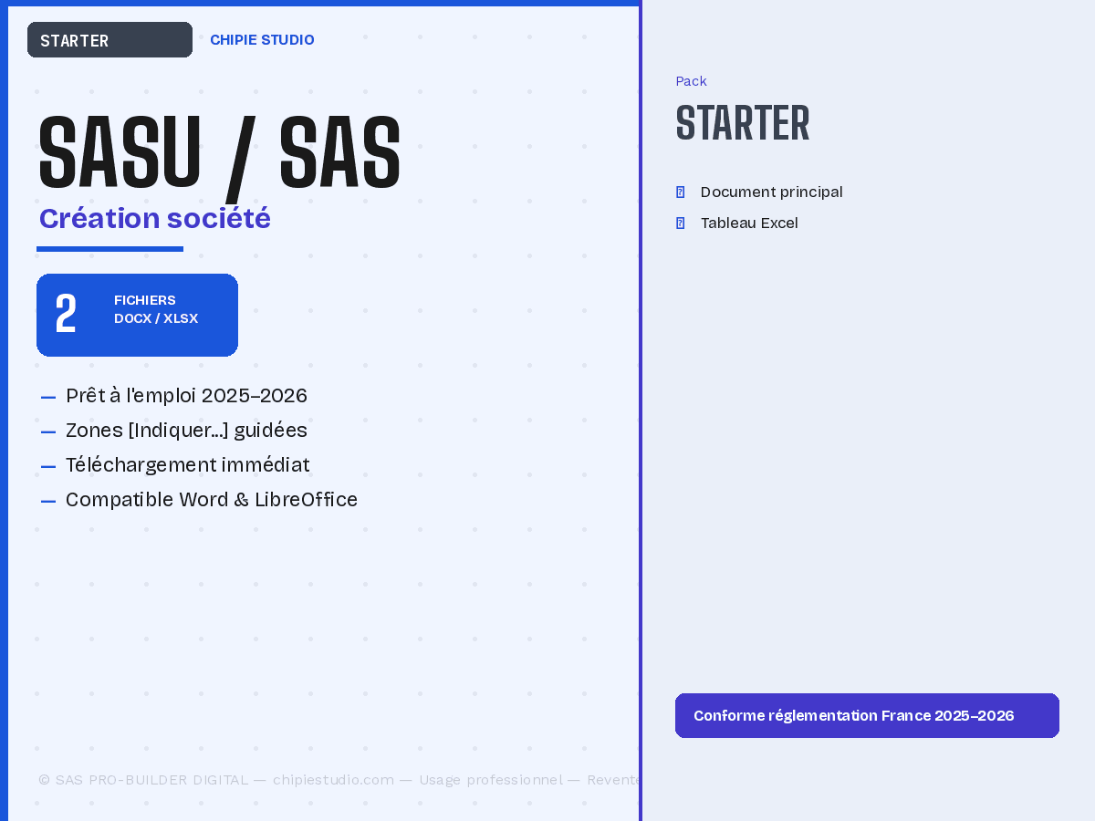 Pack Entrepreneur SASU — Starter