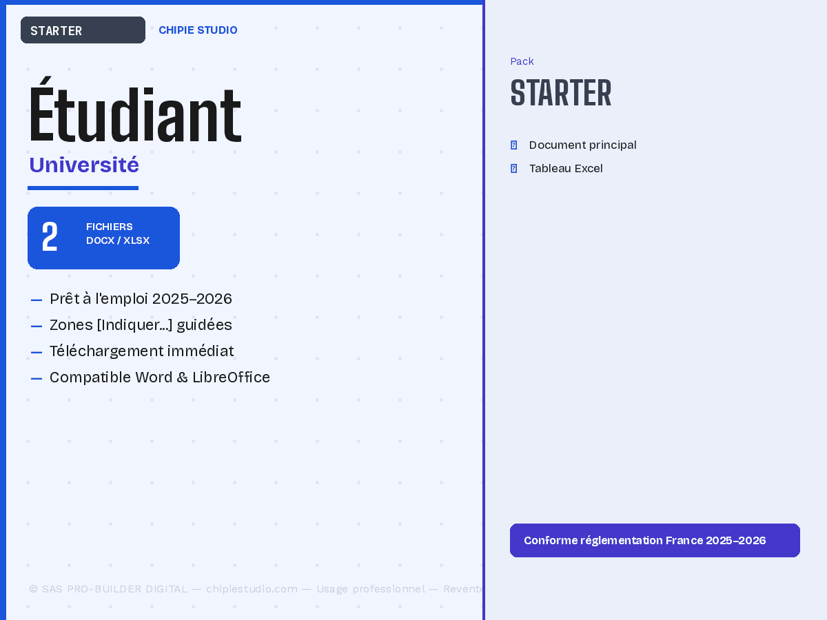 Pack Étudiant — Starter