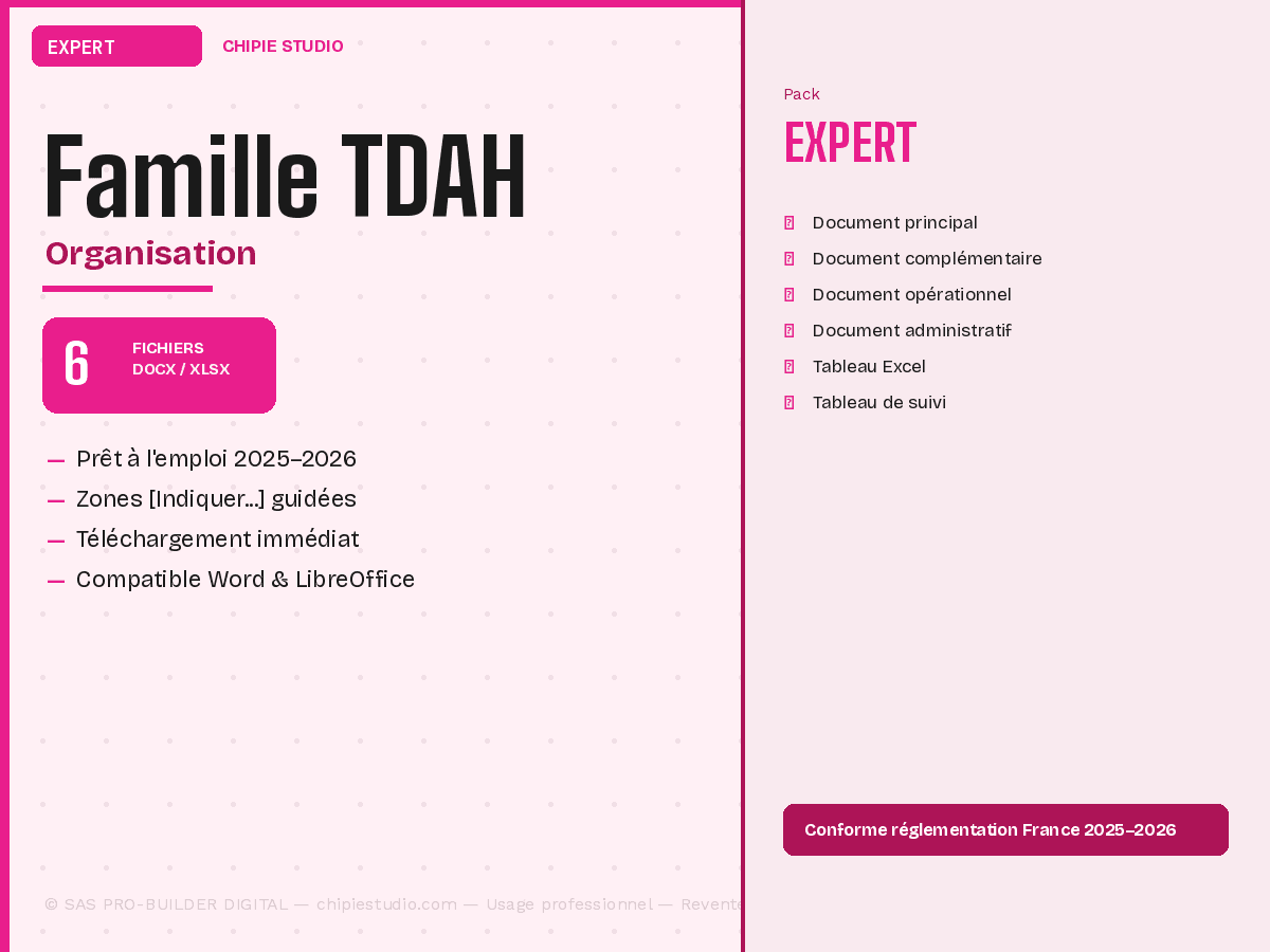 Pack Famille TDAH — Expert