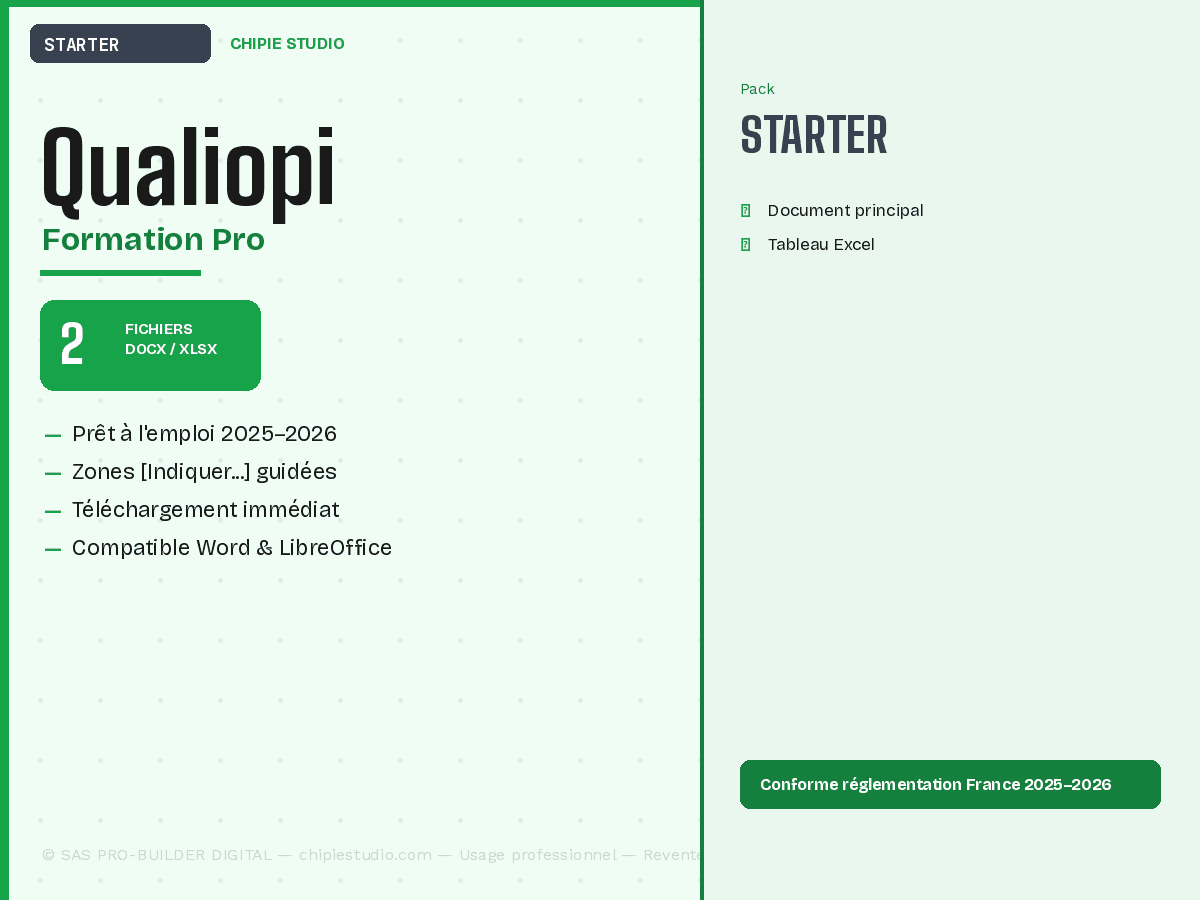 Pack Formation Qualiopi — Starter
