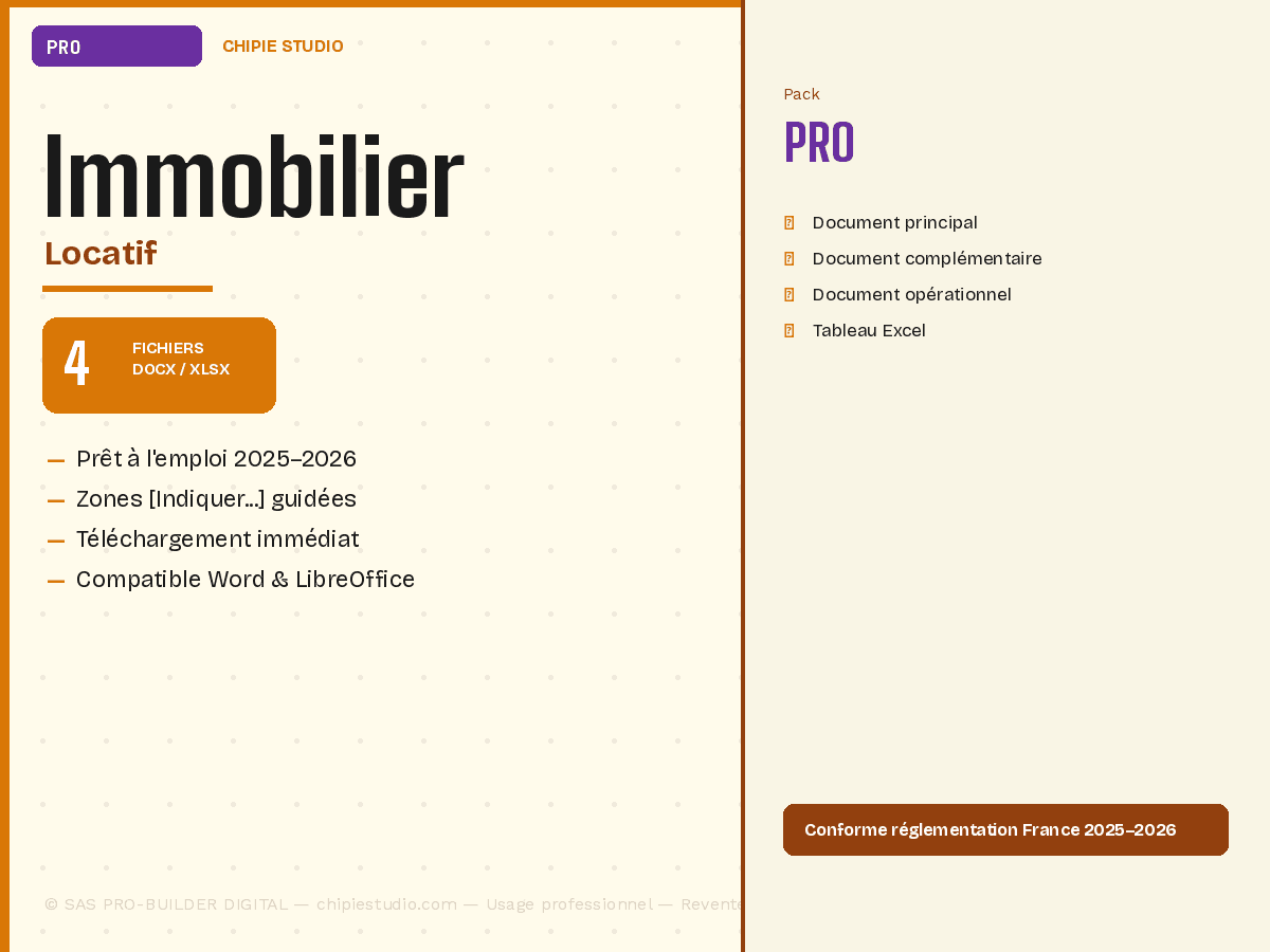 Pack Immobilier locatif — Pro
