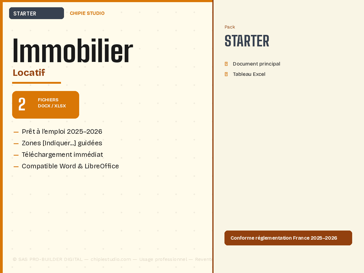 Pack Immobilier locatif — Starter