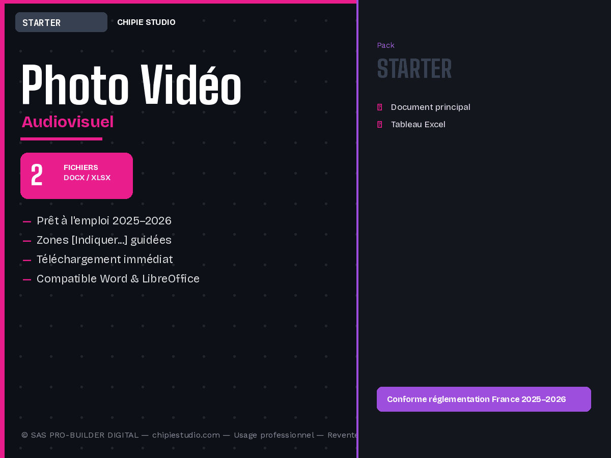 Pack Photo & Vidéo — Starter