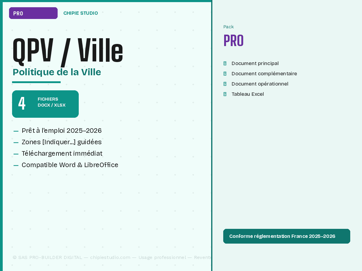 Pack QPV & Politique de la ville — Pro