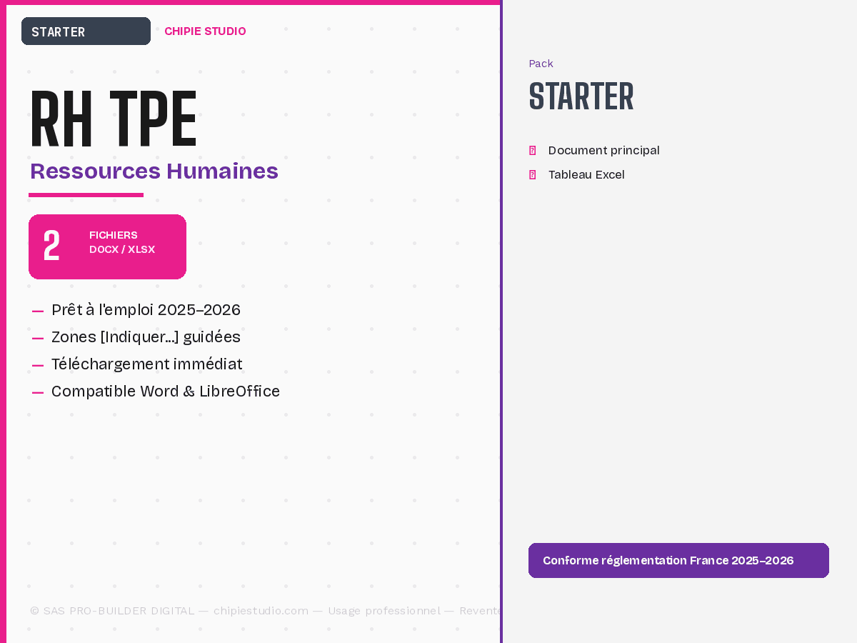 Pack RH TPE — Starter