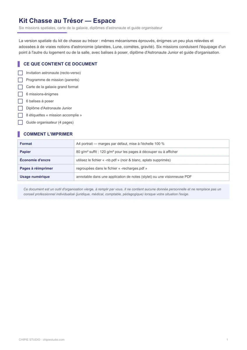 Aperçu de la première page : kit-chasse-tresor-espace.pdf