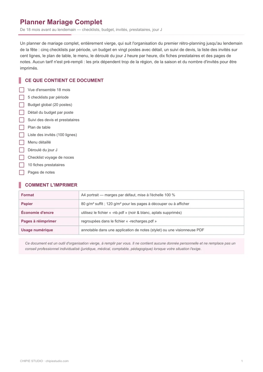 Aperçu de la première page : planner-mariage-complet.pdf